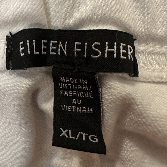 EUC Eileen Fisher White Denim Elastic Waist Pull On Jeans in Women's X-Large - Picture 3 of 7